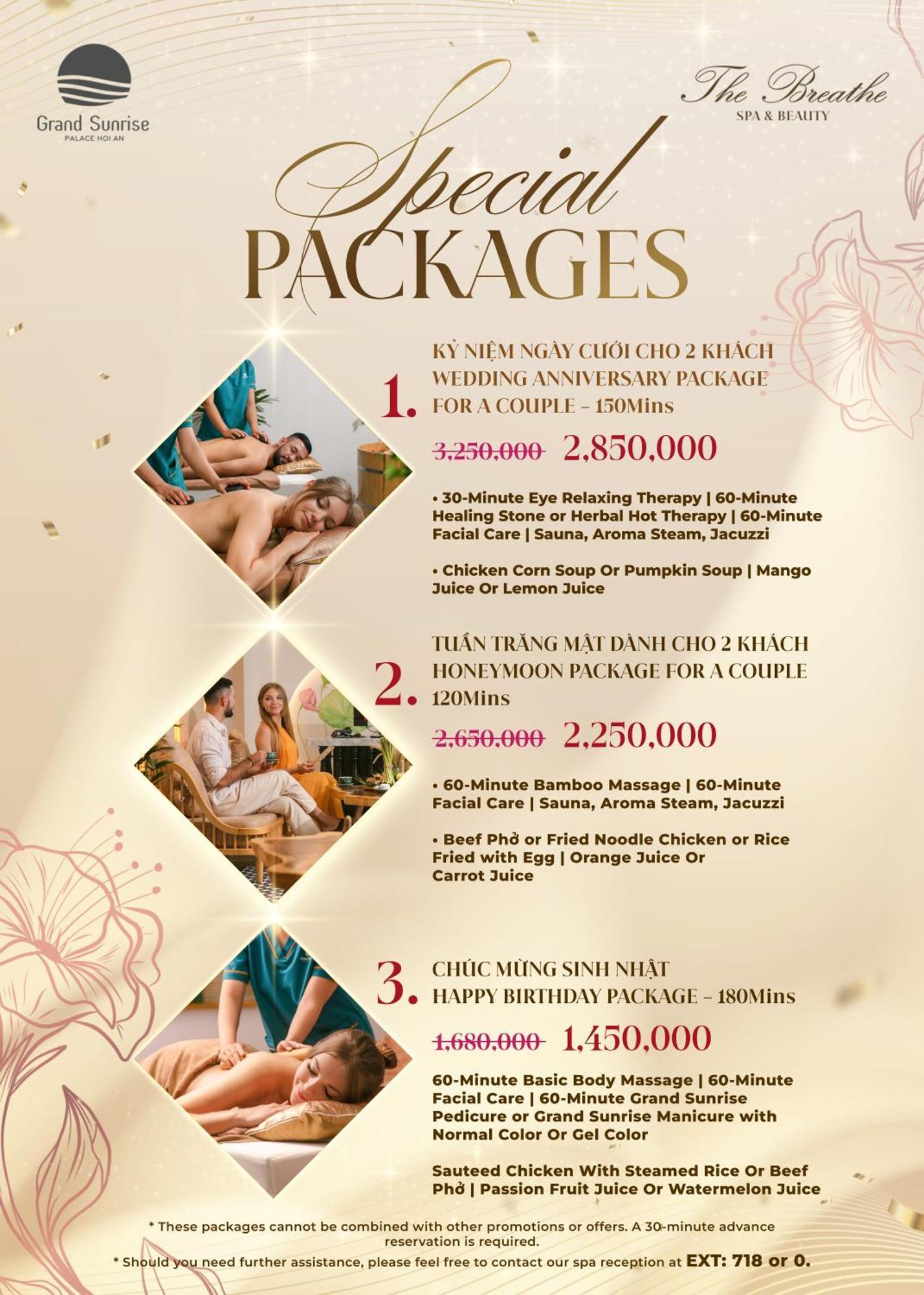 Grand Sunrise Palace Hoi An- A Luxury Indochine Hotel & Spa Exterior photo A spa menu